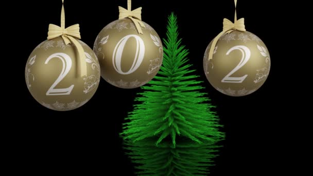 Un film. Illustration 3D. Nouvel An 2024. Nouvel An 2024 Décoration de Noël annonçant la nouvelle année. 2024 remplace 2023. - Séquence, vidéo