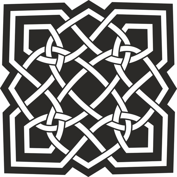 Μαύρος μονοχρωματικός Κέλτικος κόμπος. Διακόσμηση των αρχαίων ευρωπαϊκών λαών. Το σύμβολο και το σύμβολο των Ιρλανδών, Σκωτσέζων, Βρετανών, Φράγκων - Διάνυσμα, εικόνα