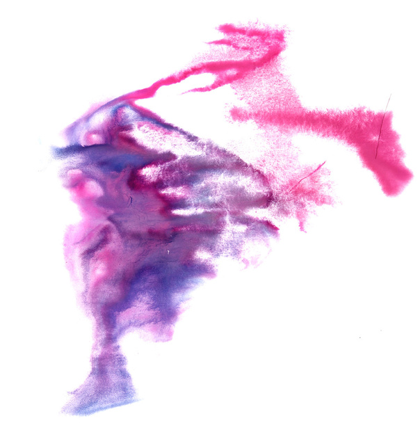 stain with lilac, pink watercolour paint stroke watercolor isola - Photo, image