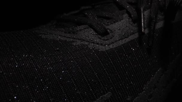 Waterproof black running shoes. Suitable for shoe advertising. - Footage, Video