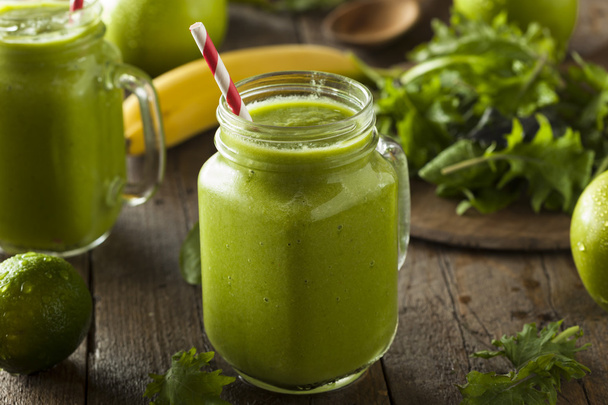 Healthy Organic Green Fruit Smoothie - Zdjęcie, obraz