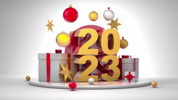 Animaatio muutos vuoden 2023 että 2024 Hyvää uutta vuotta - Materiaali, video