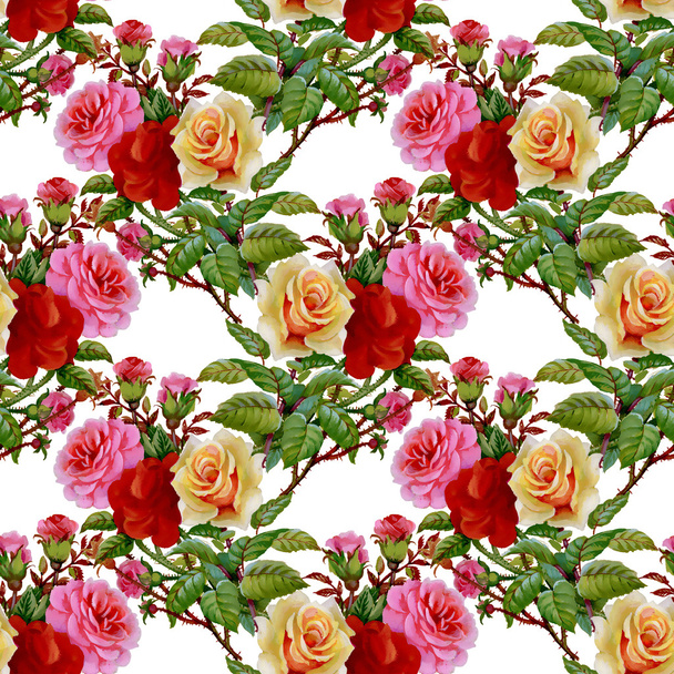 Roses floral pattern - 写真・画像
