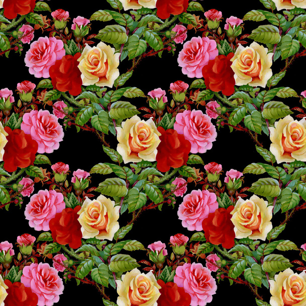 Roses floral pattern - Foto, afbeelding