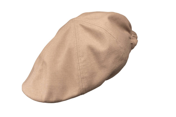 Світло-коричнева шапка зльоту ізольована на білому тлі.  - Фото, зображення