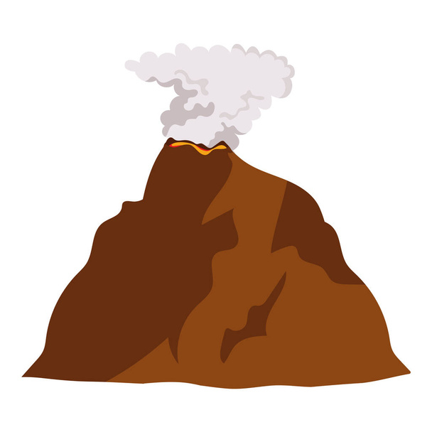 projeto do vulcão com vetor de fumaça isolado - Vetor, Imagem