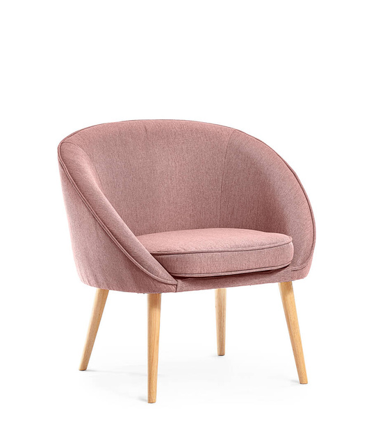 Moderni vaaleanpunainen nojatuoli valkoisella taustalla - Valokuva, kuva