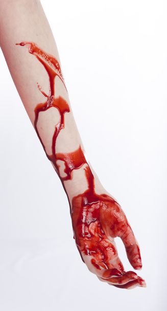 Close up Bloody Arm and Hand with Cuts - Foto, imagen