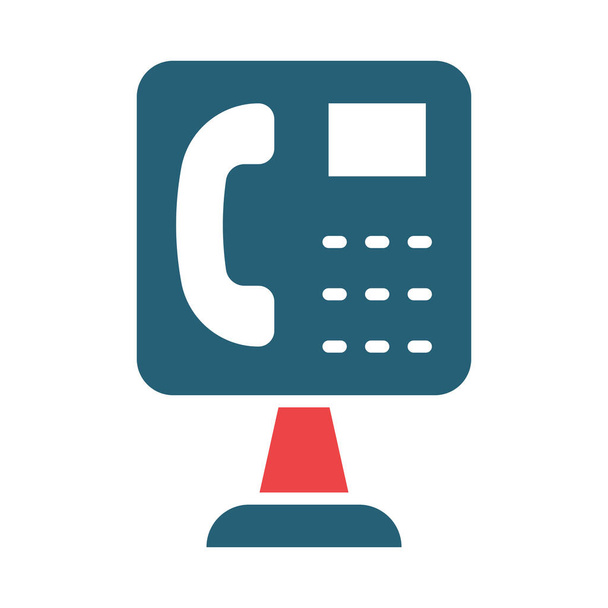 Openbare telefoon Vector Glyph twee kleur pictogrammen voor persoonlijk en commercieel gebruik - Vector, afbeelding