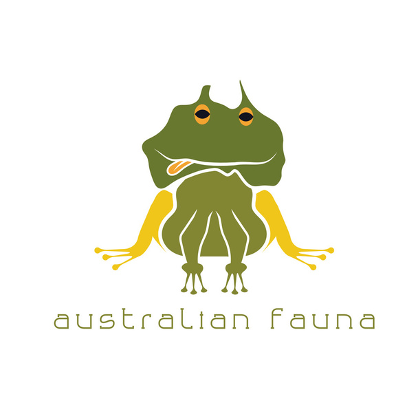 Frosch mit Kopf in Form einer australischen Landkarte - Vektor, Bild
