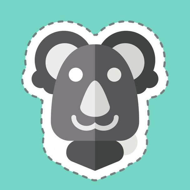 Sticker line cut Koala. related to Animal symbol. simple design editable. simple illustration - Vector, Image