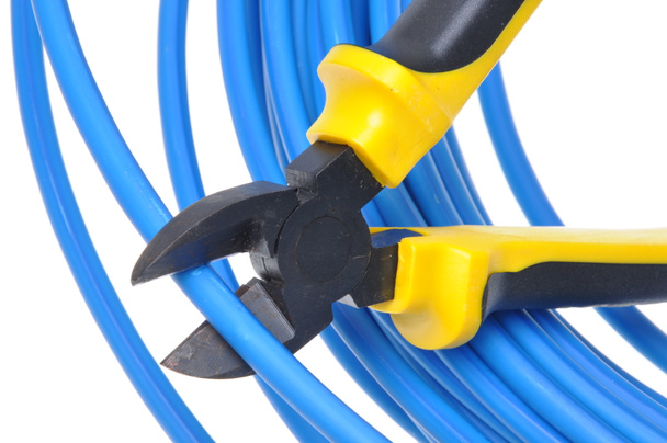 Pinces à outils coupe câble bleu
 - Photo, image