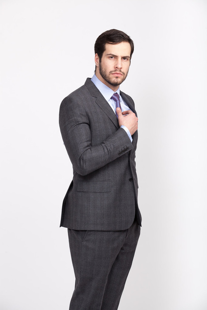 handsome office business man with beard dressed in elegant suit, - Foto, immagini