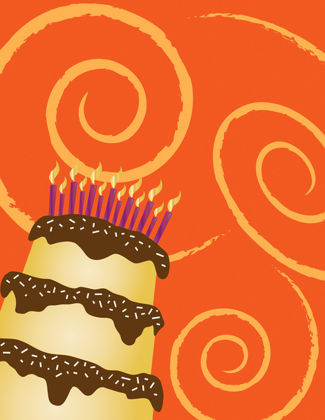 Blahopřání k narozeninám čokoládový dort - Vektor, obrázek
