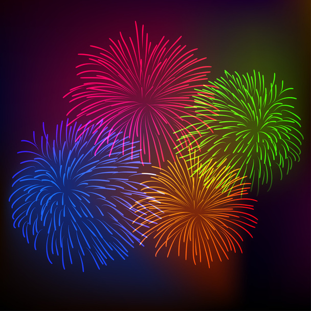 Vector fireworks background - Vector, Image