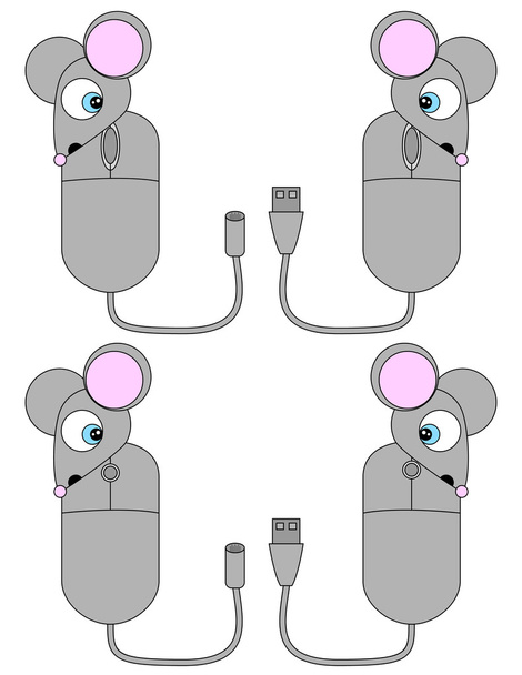 Sorpreso cartone animato Computer Mouse Set 1
 - Vettoriali, immagini