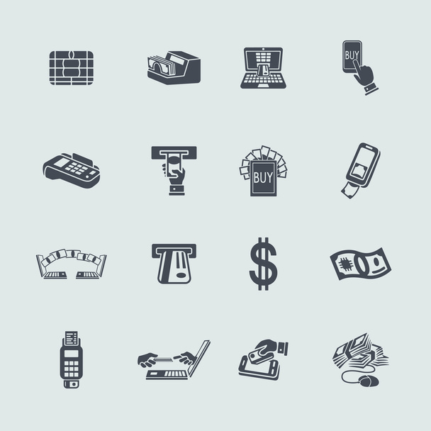 Set van e-geld pictogrammen - Vector, afbeelding
