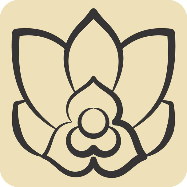 Icona Rumdul. legati al simbolo della Cambogia. stile disegnato a mano. design semplice modificabile. semplice illustrazione - Vettoriali, immagini