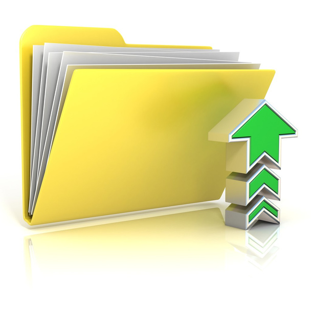 Upload folder icon, isolated on white background - Foto, Bild