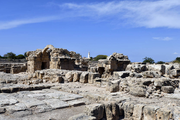 Paphos, Cyprus - 02 oktober 2023: Archeologisch Park van Kato Paphos - een UNESCO werelderfgoed, Paphos aka Pafos was Culturele Hoofdstad van Europa in 2017 - Foto, afbeelding