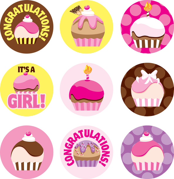 Roze cupcake cirkels - Foto, afbeelding