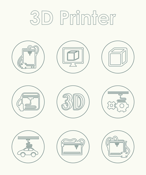 3d-tulostimen yksinkertaiset kuvakkeet
 - Vektori, kuva