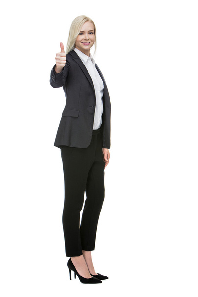 Femme d'affaires pouce levé avec une main
 - Photo, image