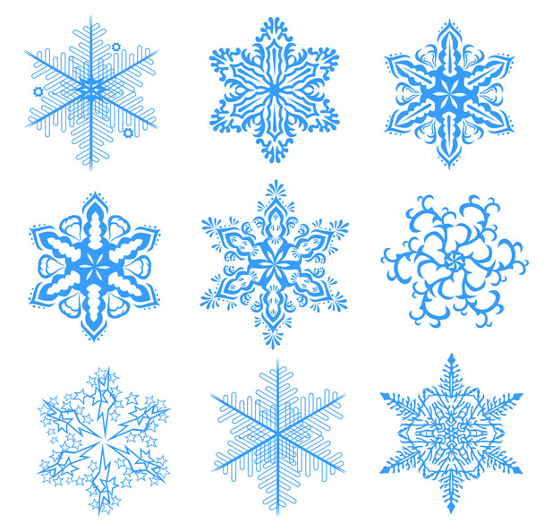 Conjunto de copos de nieve
 - Vector, imagen