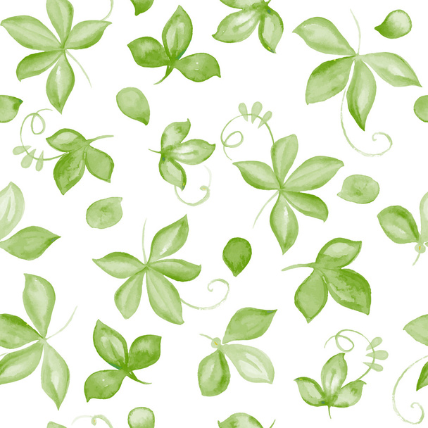 Pattern with watercolor leaves - Vektor, obrázek