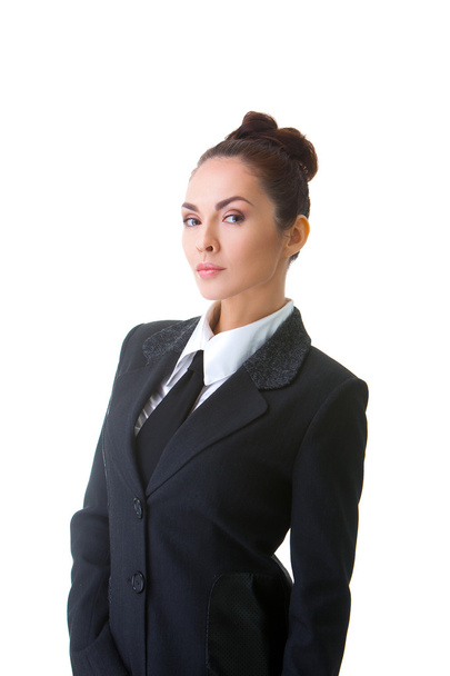 Confident Businesswoman On A White Background - Foto, Imagen