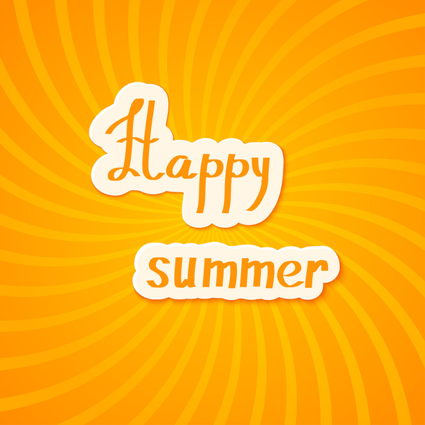 Bright yellow summer background. Happy summer! Vector illustrati - Vektör, Görsel