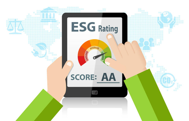 ESG Environmental Social Governance Online Rating Record su tablet - Foto, immagini