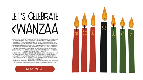 Red Black Green Kinara Typography Happy Kwanzaa Wrapping Paper | Zazzle
