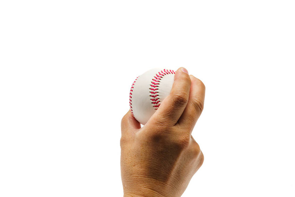 Beyzbol topu beyaz arkaplanda izole edildi - Fotoğraf, Görsel