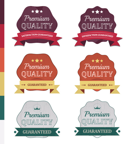 Premium quality vector retro labels or icons in vintage design - Διάνυσμα, εικόνα