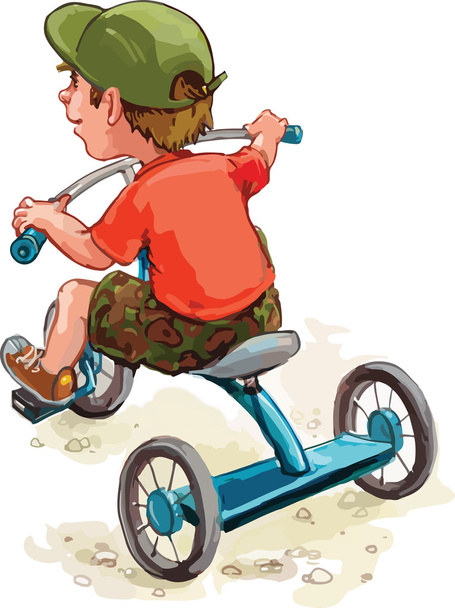 Мальчик за рулем велосипеда
 - Вектор,изображение
