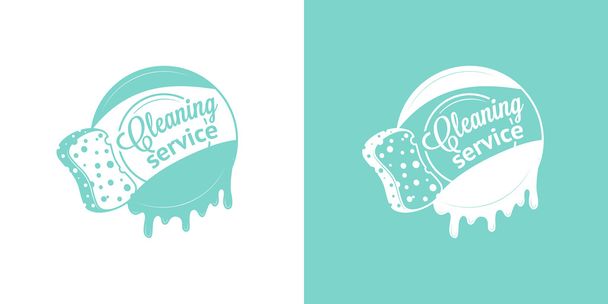 Καθαρίζοντας υπηρεσία διάνυσμα εκλεκτής ποιότητας λογότυπα - Διάνυσμα, εικόνα