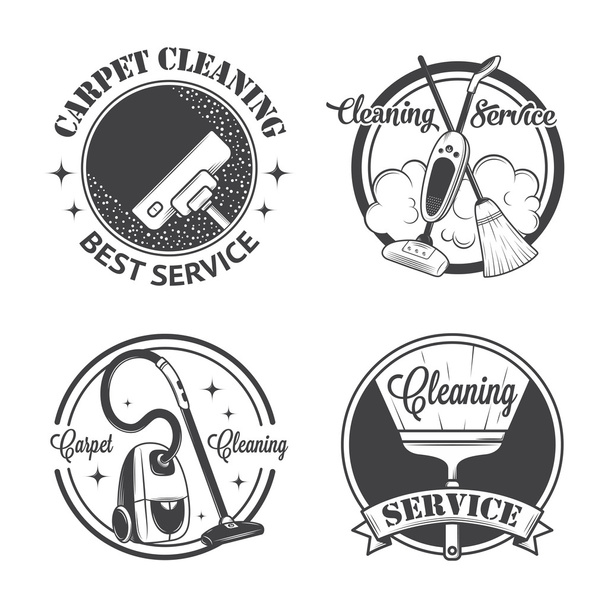 Σύνολο των εκλεκτής ποιότητας λογότυπα, ετικέτες και εμβλήματα, υπηρεσίες καθαρισμού - Διάνυσμα, εικόνα