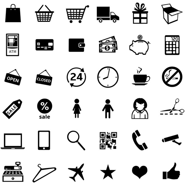 Set of 36 shopping icons - Vector, Image