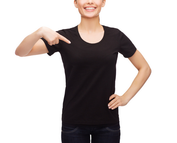 Femme en t-shirt blanc noir
 - Photo, image