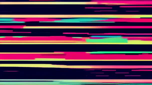 Uno sfondo glitch e colorato con strisce rosa e verdi - Filmati, video