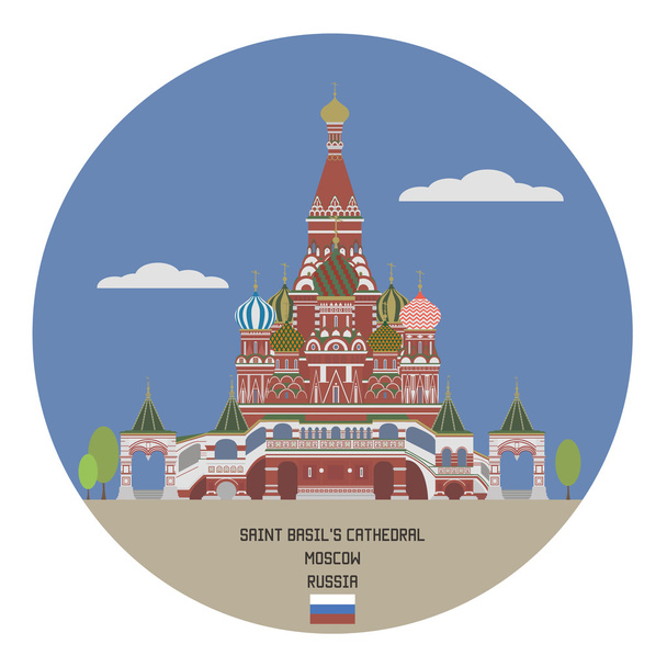 Pyhän Vasilin katedraali. Moskova, Venäjä
 - Vektori, kuva