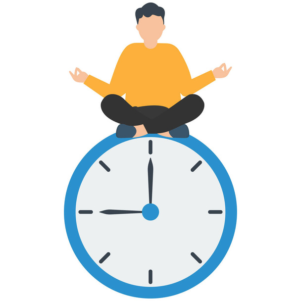 Pünktlichkeit bei Terminen oder Terminen, Beendigung der Arbeit innerhalb der Frist oder des Zeitplans, Besprechungserinnerung oder Zeitmanagement, Uhr mit präzisem Timing halten - Vektor, Bild