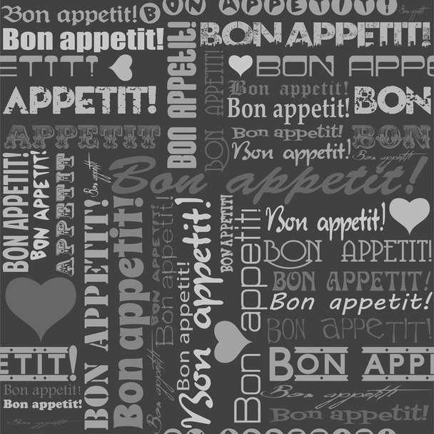 Seamless "Bon appetit!" pattern - Vector, Image