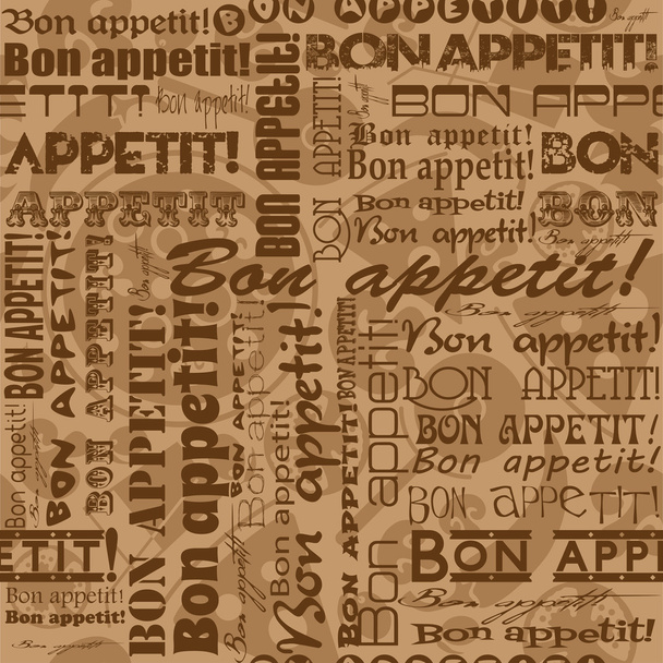 naadloze "bon appetit!" patroon - Vector, afbeelding