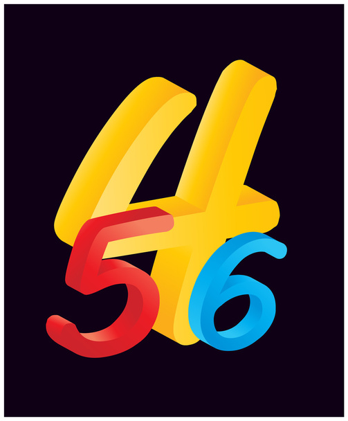 colorful number  four, five, six - Vector, Image