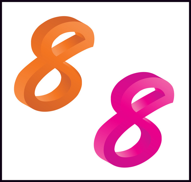 barevné číslo osm - Vektor, obrázek