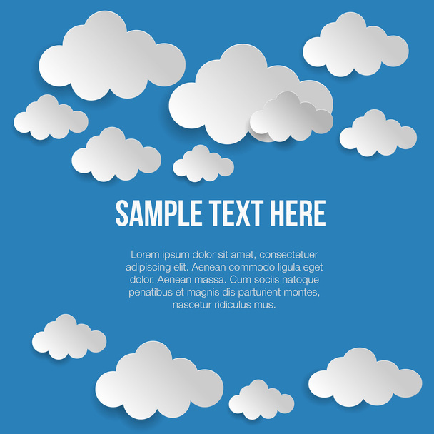 Vector illustration of paper clouds - Vector, Image