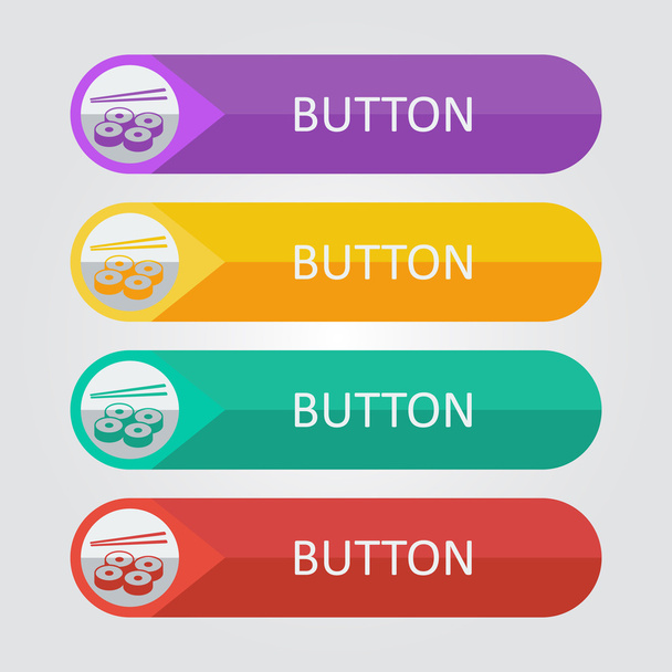 sushi flat buttons. - Vector, imagen