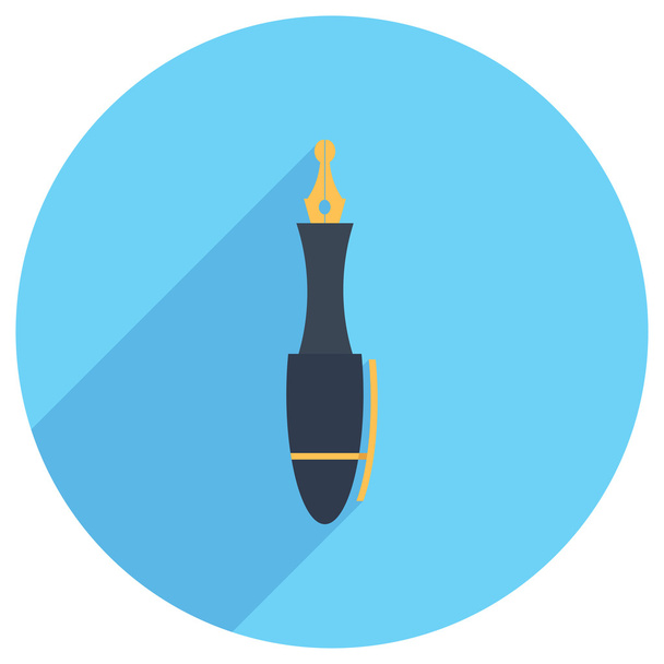 Flat Icon of fountain pen - Vector, Image